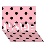 Polka Dots - Black on Light Pink HOPE 3D Greeting Card (7x5)