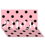 Polka Dots - Black on Light Pink #1 DAD 3D Greeting Card (8x4)