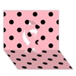 Polka Dots - Black on Light Pink Ribbon 3D Greeting Card (7x5)