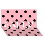 Polka Dots - Black on Light Pink SORRY 3D Greeting Card (8x4)