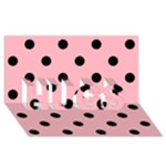 Polka Dots - Black on Light Pink HUGS 3D Greeting Card (8x4)