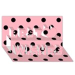 Polka Dots - Black on Light Pink Best Wish 3D Greeting Card (8x4)