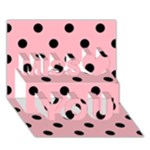 Polka Dots - Black on Light Pink Miss You 3D Greeting Card (7x5)