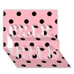 Polka Dots - Black on Light Pink WORK HARD 3D Greeting Card (7x5)