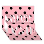 Polka Dots - Black on Light Pink THANK YOU 3D Greeting Card (7x5)