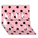 Polka Dots - Black on Light Pink TAKE CARE 3D Greeting Card (7x5)