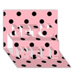 Polka Dots - Black on Light Pink Get Well 3D Greeting Card (7x5)