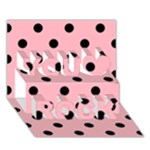 Polka Dots - Black on Light Pink You Rock 3D Greeting Card (7x5)