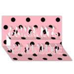 Polka Dots - Black on Light Pink Congrats Graduate 3D Greeting Card (8x4)