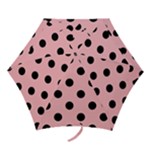 Polka Dots - Black on Light Pink Mini Umbrella