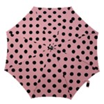 Polka Dots - Black on Light Pink Hook Handle Umbrella (Medium)