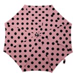 Polka Dots - Black on Light Pink Hook Handle Umbrella (Small)