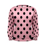 Polka Dots - Black on Pink Women s Sweatshirt