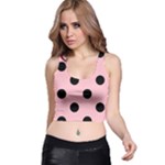 Polka Dots - Black on Pink Racer Back Crop Top