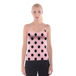 Polka Dots - Black on Pink Spaghetti Strap Top