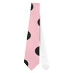 Polka Dots - Black on Pink Necktie (One Side)