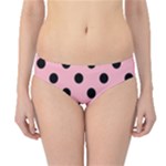 Polka Dots - Black on Cherry Blossom Pink Hipster Bikini Bottoms