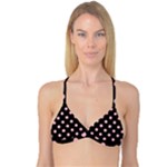 Polka Dots - Cherry Blossom Pink on Black Reversible Tri Bikini Top