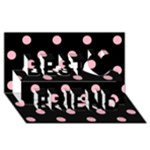 Polka Dots - Cherry Blossom Pink on Black Best Friends 3D Greeting Card (8x4)