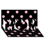 Polka Dots - Cherry Blossom Pink on Black MOM 3D Greeting Card (8x4)