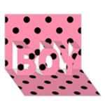 Polka Dots - Black on Flamingo Pink BOY 3D Greeting Card (7x5)