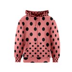 Polka Dots - Black on Coral Pink Kid s Zipper Hoodie