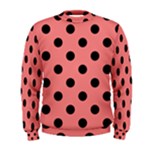 Polka Dots - Black on Coral Pink Men s Sweatshirt