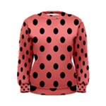 Polka Dots - Black on Coral Pink Women s Sweatshirt