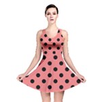 Polka Dots - Black on Coral Pink Reversible Skater Dress