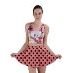 Polka Dots - Black on Coral Pink Mini Skirt