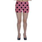 Polka Dots - Black on Coral Pink Skinny Shorts