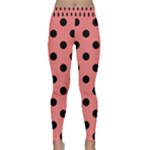 Polka Dots - Black on Coral Pink Yoga Leggings