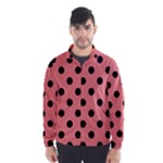 Polka Dots - Black on Coral Pink Wind Breaker (Men)