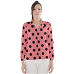 Polka Dots - Black on Coral Pink Wind Breaker (Women)