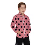 Polka Dots - Black on Coral Pink Wind Breaker (Kids)