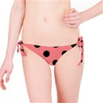 Polka Dots - Black on Coral Pink Bikini Bottom