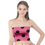 Polka Dots - Black on Dark Pink Tube Top