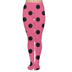 Polka Dots - Black on Dark Pink Women s Tights