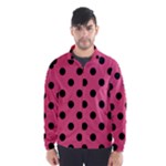 Polka Dots - Black on Dark Pink Wind Breaker (Men)