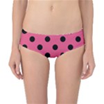 Polka Dots - Black on Dark Pink Classic Bikini Bottoms