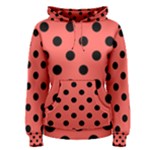 Polka Dots - Black on Pastel Red Women s Pullover Hoodie