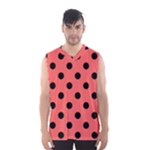 Polka Dots - Black on Pastel Red Men s Basketball Tank Top