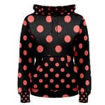 Polka Dots - Pastel Red on Black Women s Pullover Hoodie