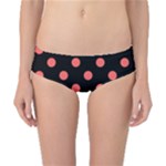 Polka Dots - Pastel Red on Black Classic Bikini Bottoms