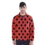 Polka Dots - Black on Tomato Red Wind Breaker (Men)