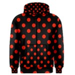 Polka Dots - Ferrari Red on Black Men s Zipper Hoodie