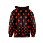 Polka Dots - Ferrari Red on Black Kid s Zipper Hoodie