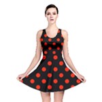 Polka Dots - Ferrari Red on Black Reversible Skater Dress