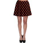 Polka Dots - Ferrari Red on Black Skater Skirt