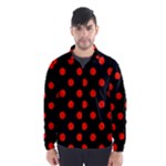 Polka Dots - Ferrari Red on Black Wind Breaker (Men)